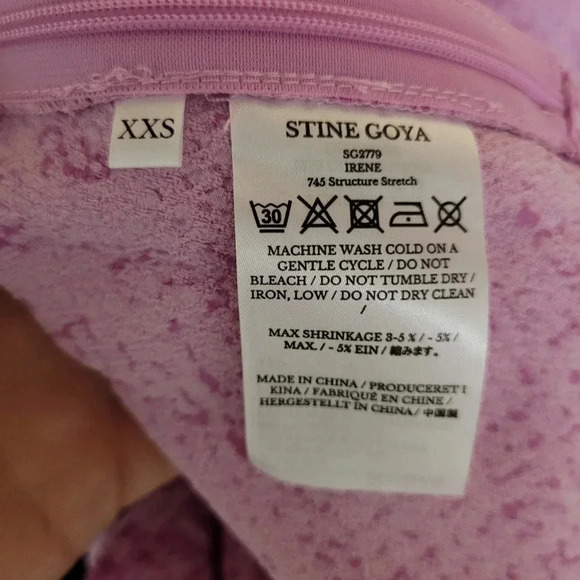 STINE Goya Aida Irene snakeskin pink top puffer sleeves fancy top blouse XXS - Picture 8 of 9